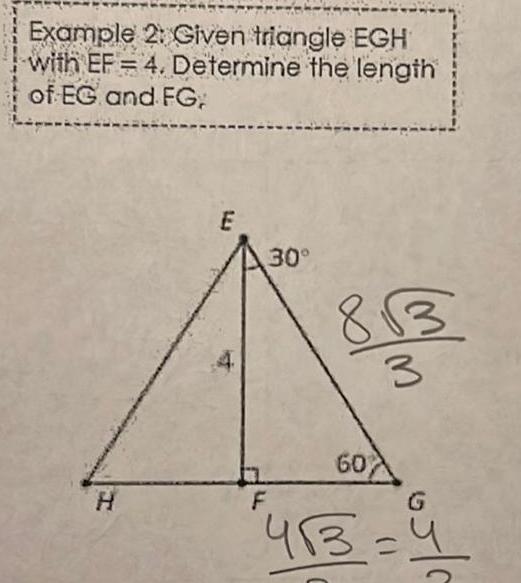  Example 2 Given triangle EGH with EF 4 Determine the length