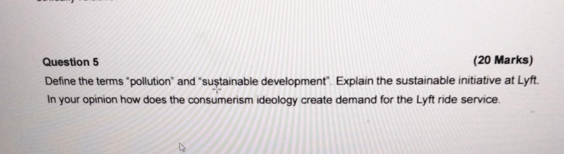 the sustainable initiative at Lyft. In your opinion how does the consumerism