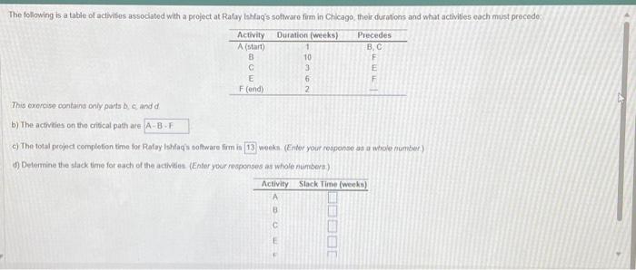  This exercise contains only parts \( b, c \) and \(