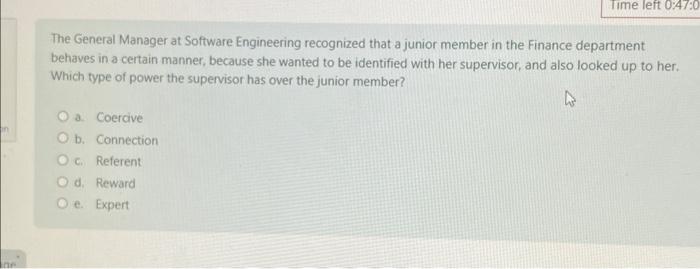 The General Manager at Software Engineering recognized that a junior member