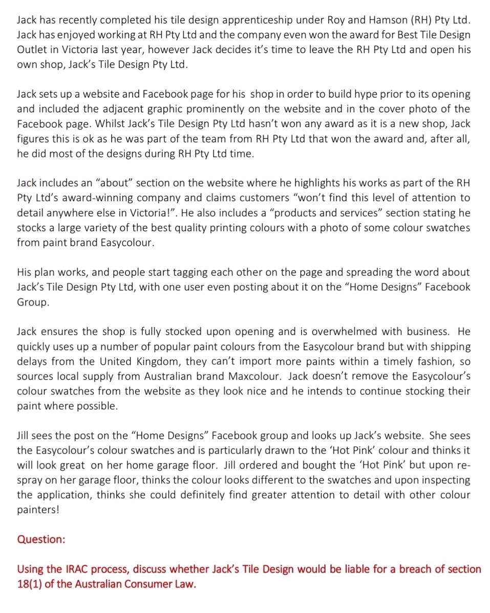 Jack has recently completed his tile design apprenticeship under Roy and