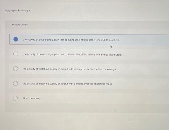 of developing a plan that combines the efforts of the firm 
