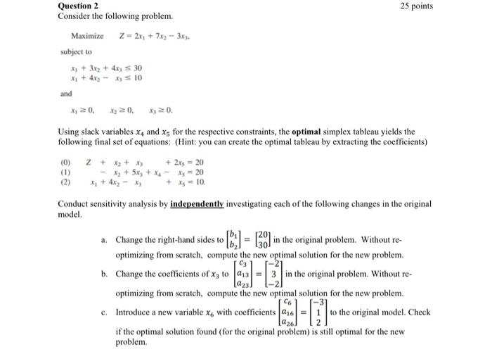 } \quad Z=2 x_{1}+7 x_{2}-3 x_{1} \text {. } \] subject to