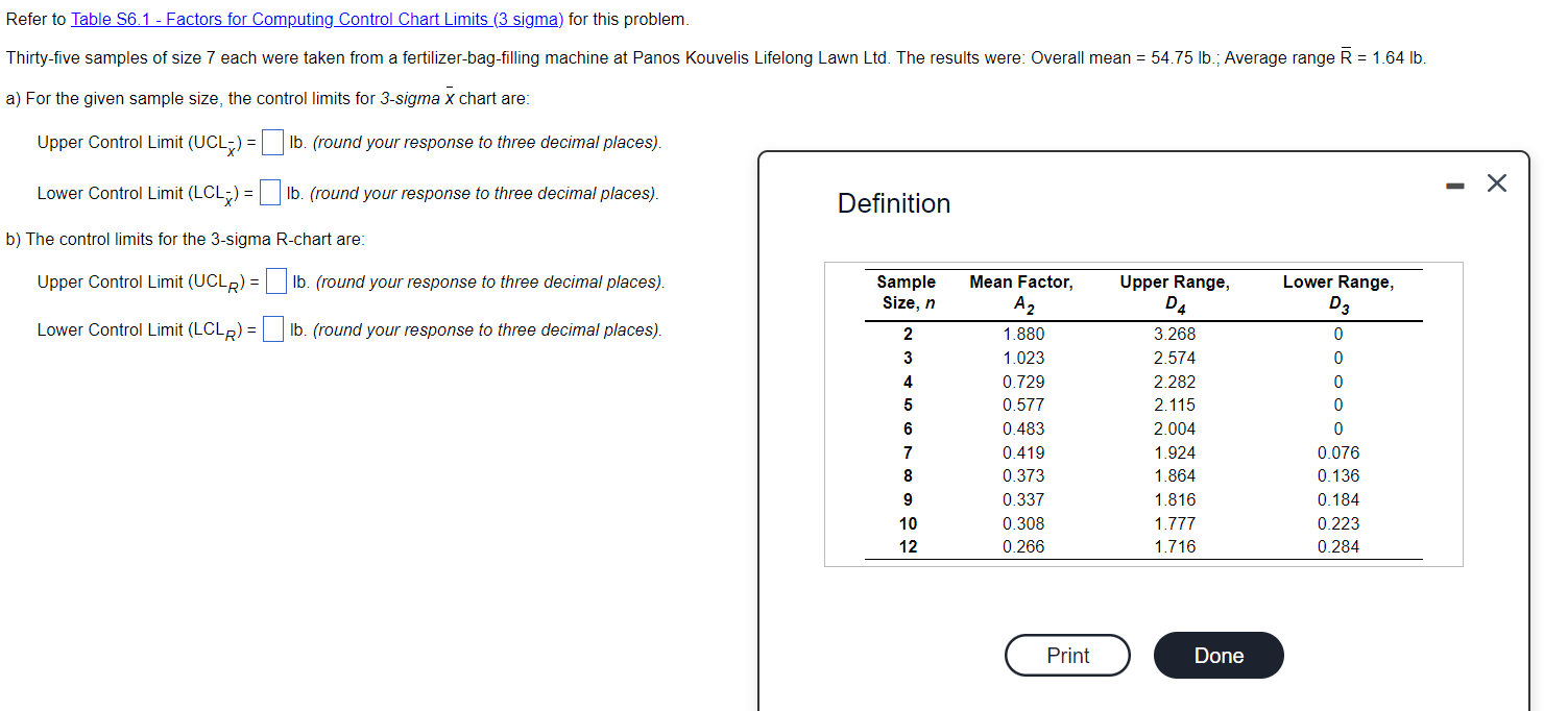 Refer to Table S6.1 - Factors for Computing_Control Chart Limits (3