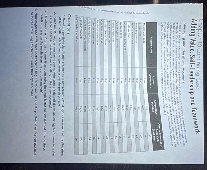 Classifying Accounts Simones planning and extre effort in serving and developing her