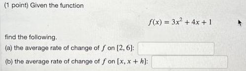 the following a the average rate of change of f on 2
