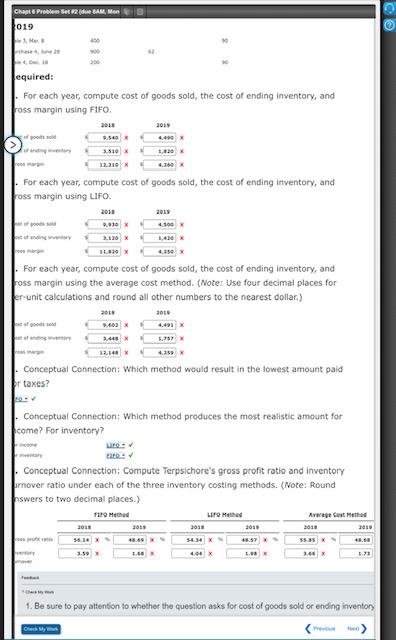 Chapt6 Problem Set #2 (BAM, M 019 4, Dec. 18 450