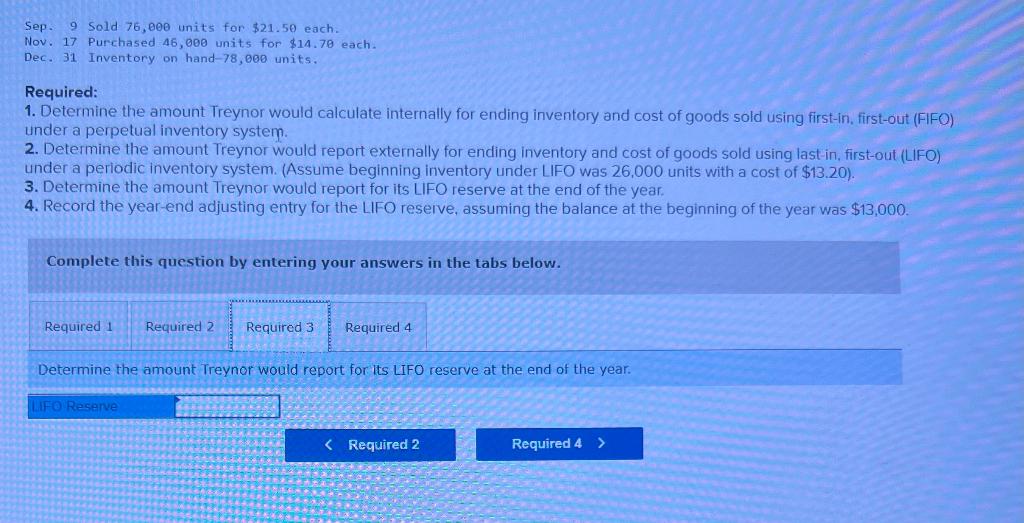 adjusting entry for the LIFO reserve, assuming the balance at the beginning