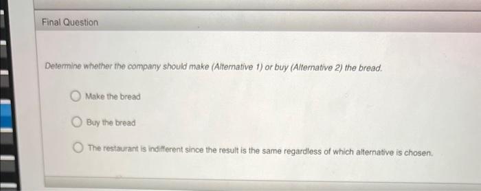 A proposal is offered to purchase bread from an outside source for