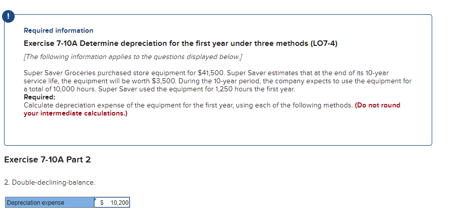 three methods (LO7-4) [The following information applies to the questions displayed below.]