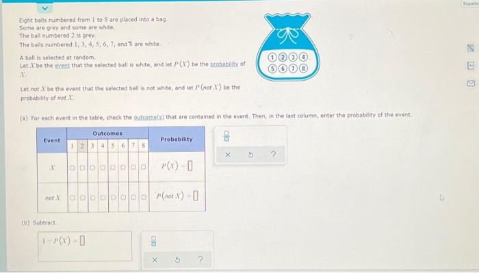  Eight balls numbered from 1 to 8 are placed into a