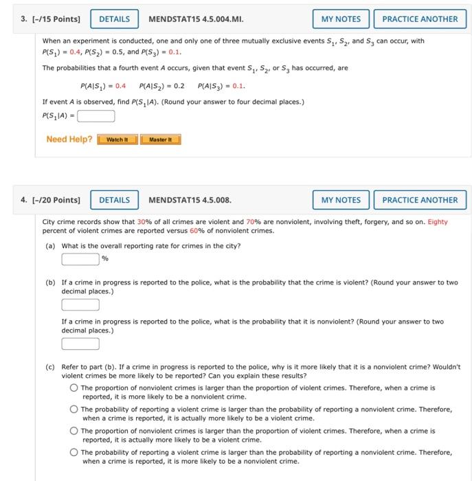 3. [-/15 Points] DETAILS MENDSTAT15 4.5.004.MI. MY NOTES PRACTICE ANOTHER When