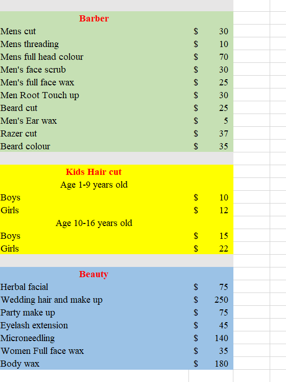 in Table 2. Alison has hired 3 hairdressers and 1 barber who