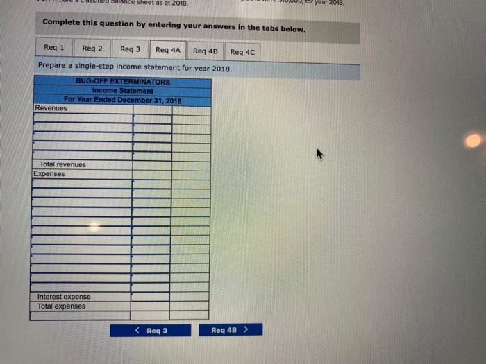 balance as of December 31, 2018 BUG-OFF EXTERMINATORS December 31, 2018 Unadjusted