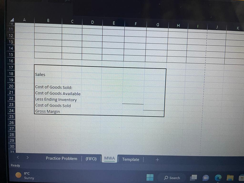 Rubric: 5 marks for each method including ending inventory and gross profit