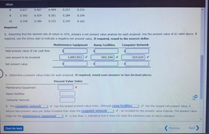 a service company Continental Railroad Company is evaluating three capital investment proposals