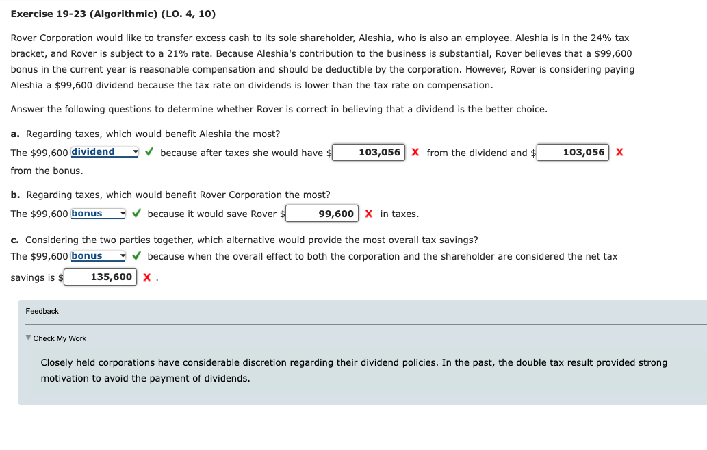 Exercise 19-23 (Algorithmic) (LO. 4, 10) Rover Corporation would like to