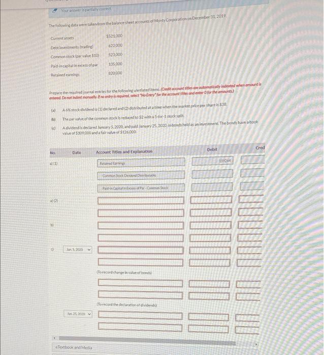  Your answer is partially correct The following data were taken from