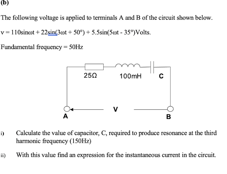 a fundamental frequency of SOHZ ii) Use an applications package such as