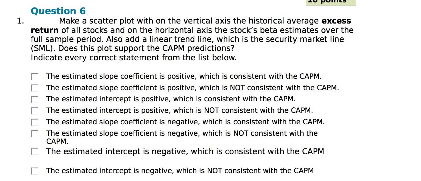 vertical axis the historical average excess return of all stocks and on