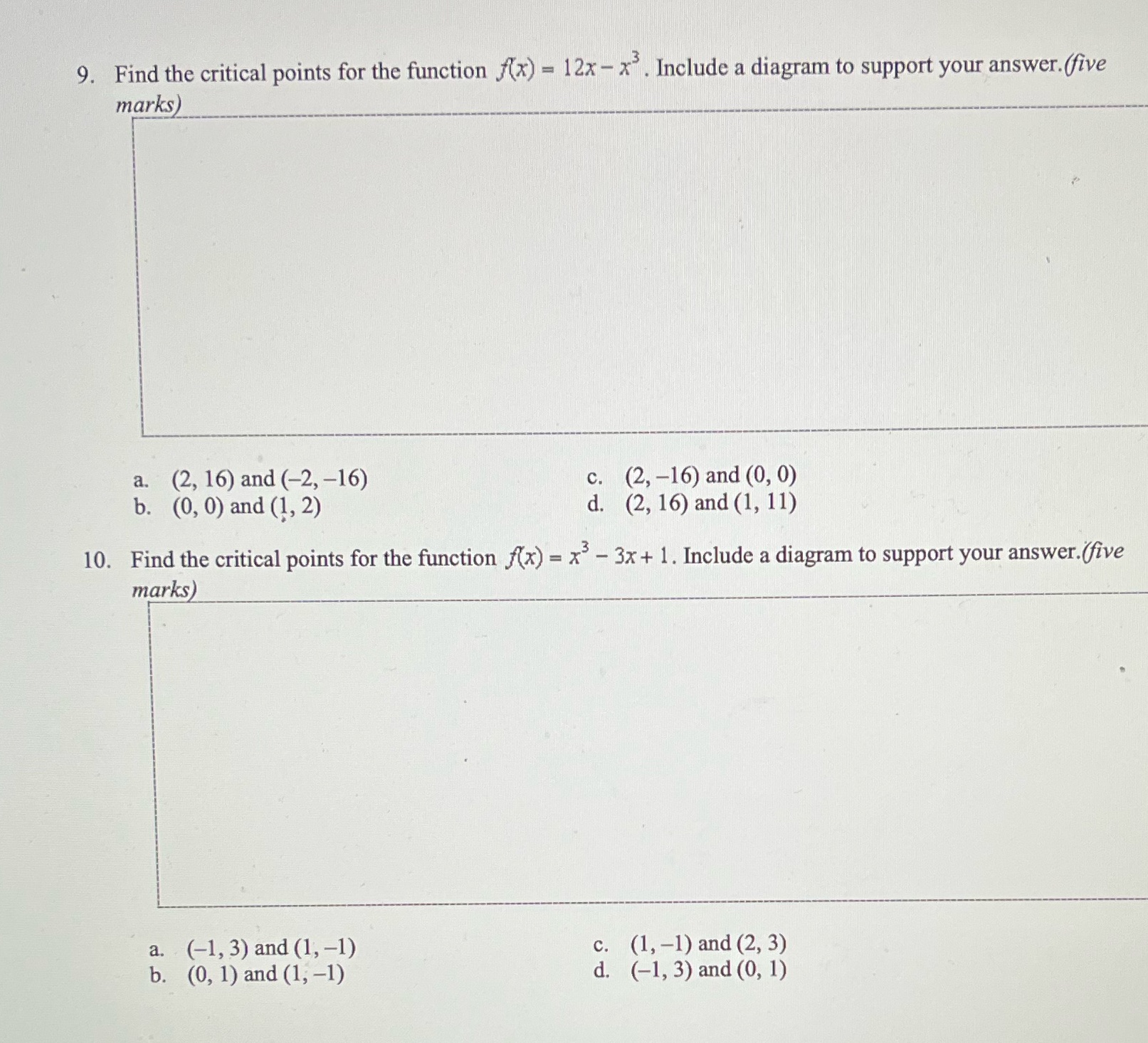 - x . Include a diagram to support your answer. (five marks
