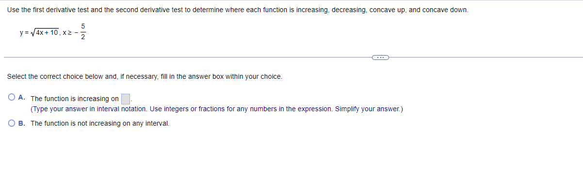 Type an integer or a simplified fraction.) O B. The function is