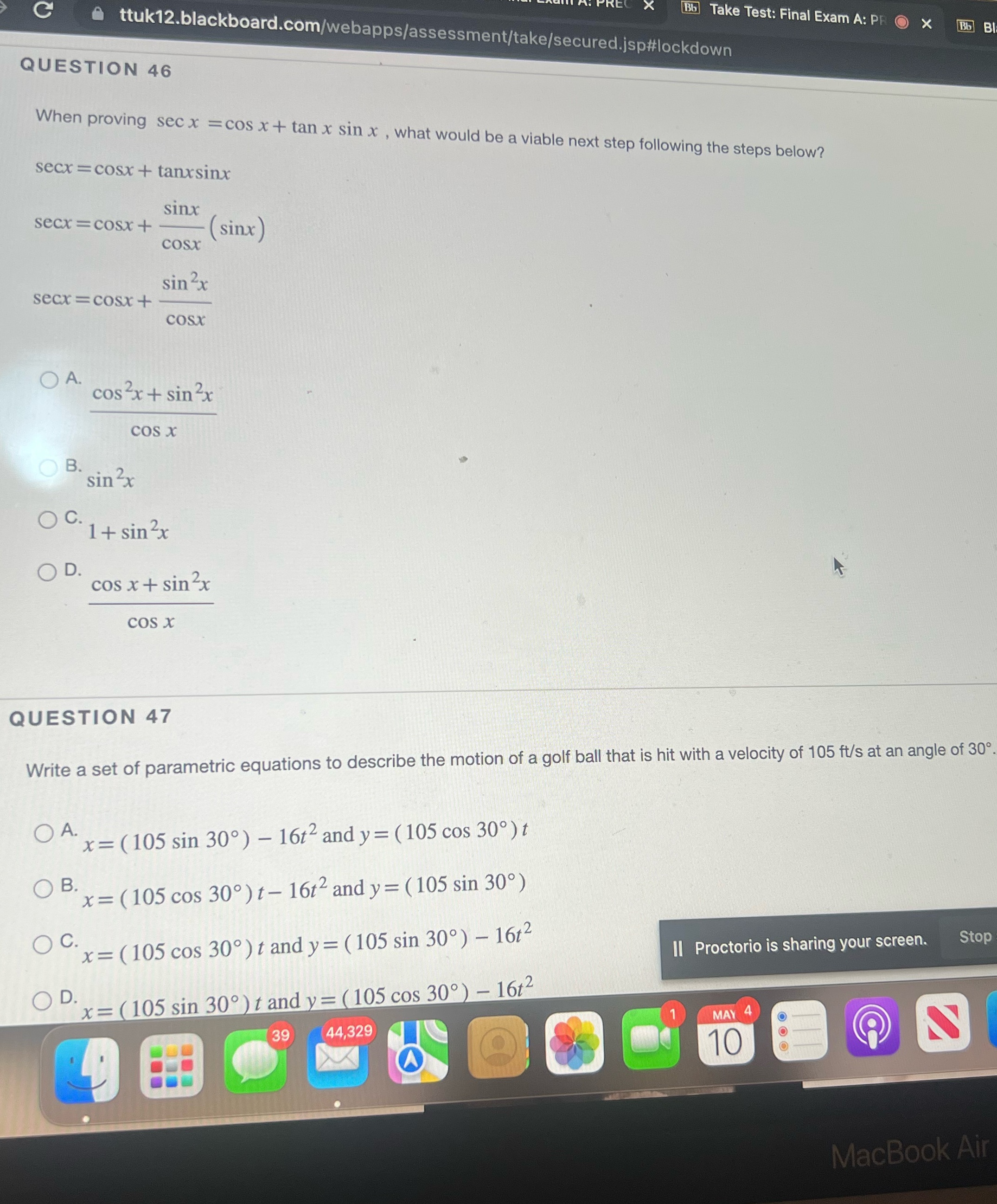 Bb Take Test: Final Exam A: PF O X C ttuk12.blackboard.com/webapps/assessment/take/secured.jsp#lockdown