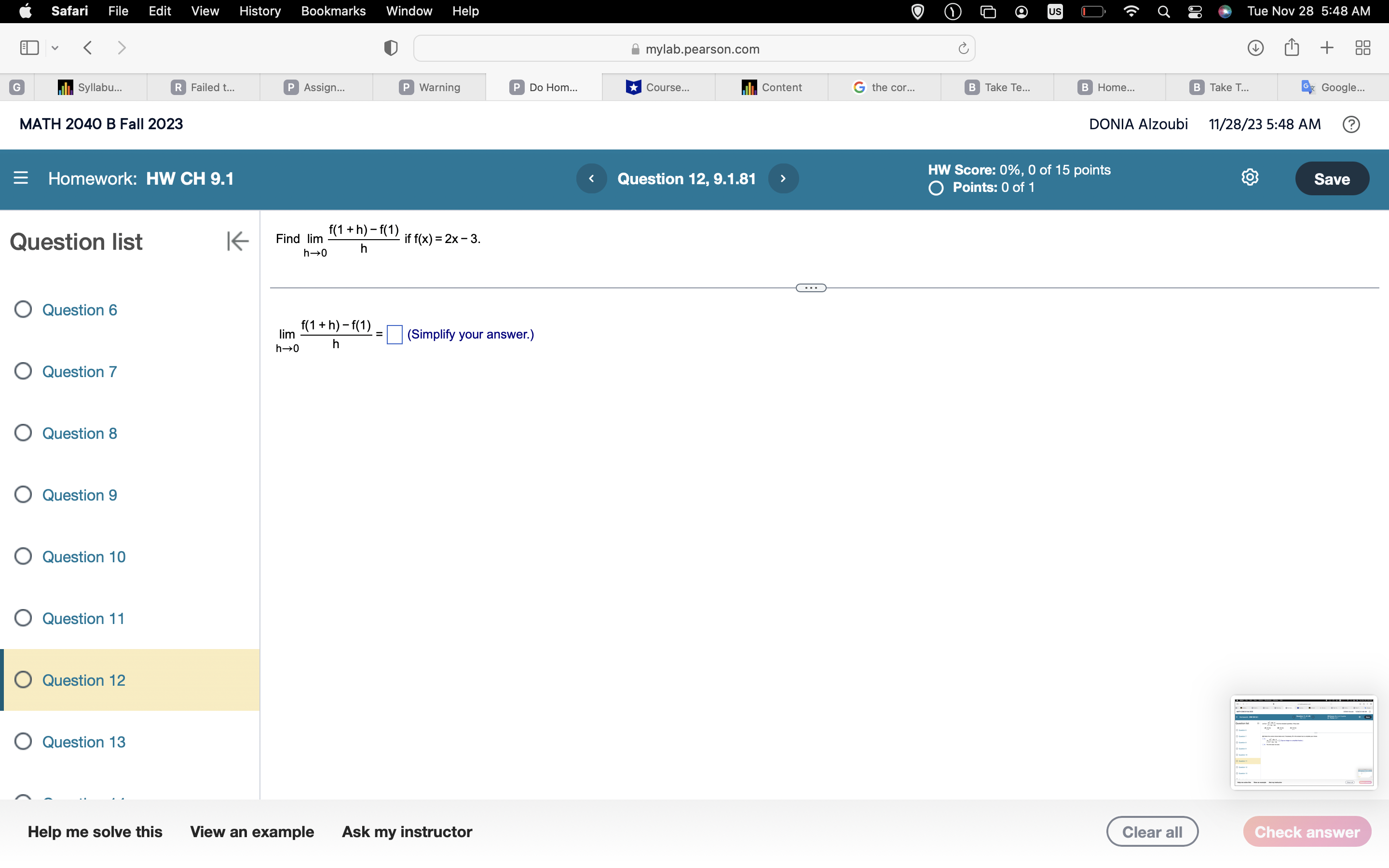 Use the graph of the function f shown to estimate the indicated