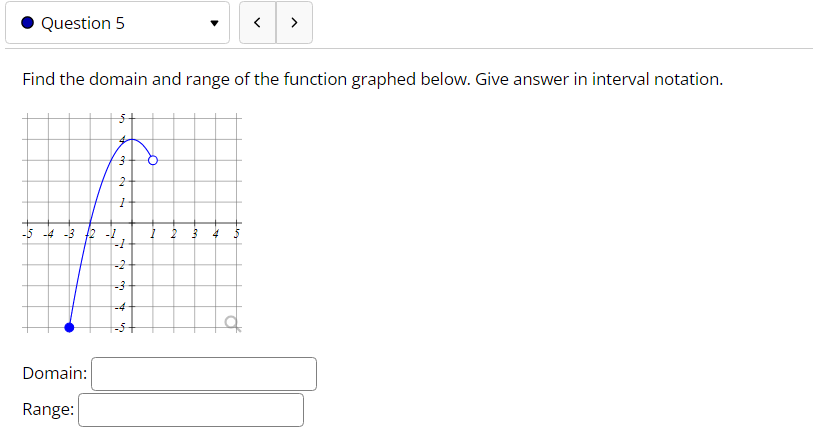  I Question 6 v Consider the function in the graph to