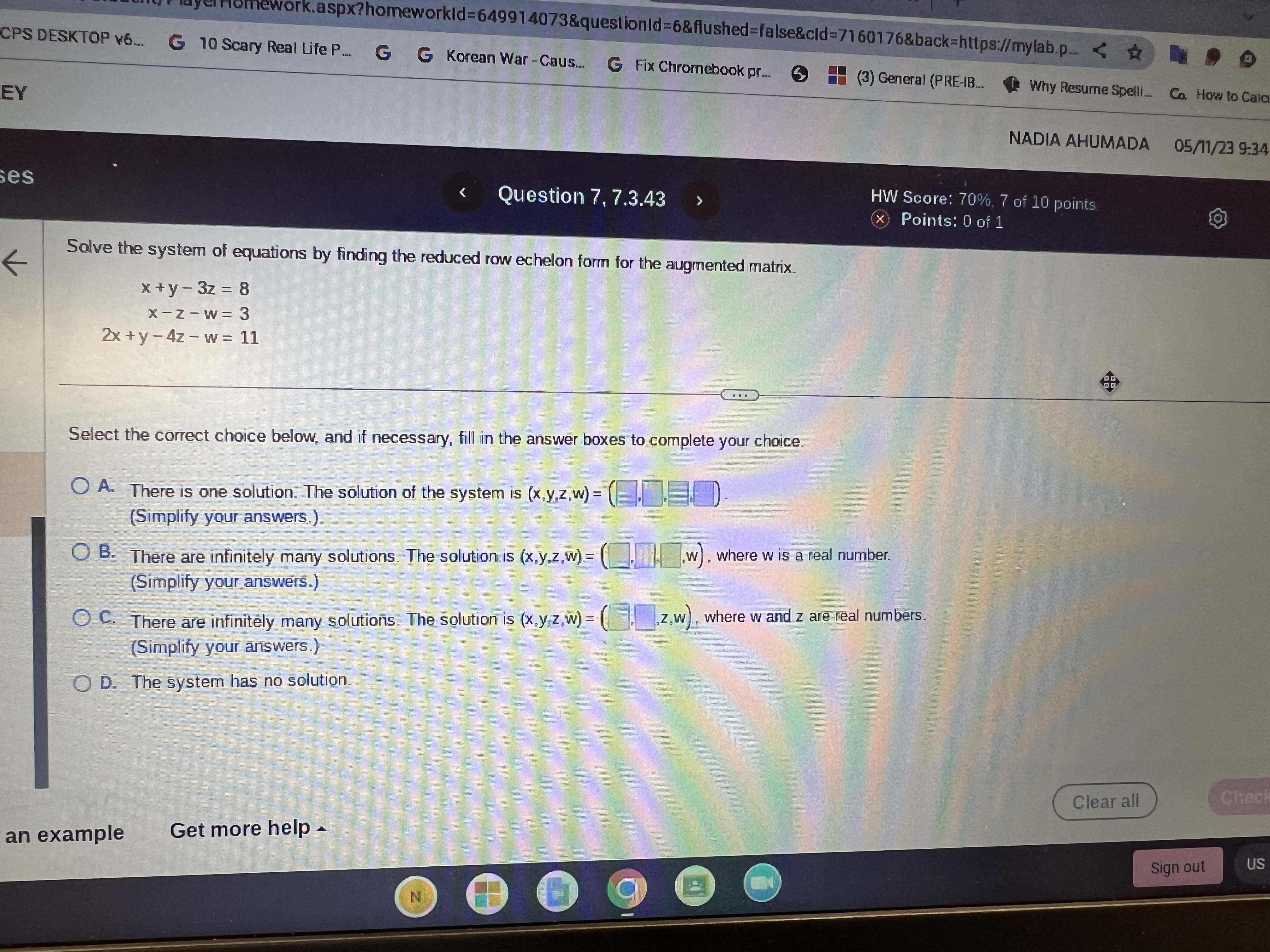 05/11/23 9:34 AM ? HW Score: 70%, 7 of 10 points cises