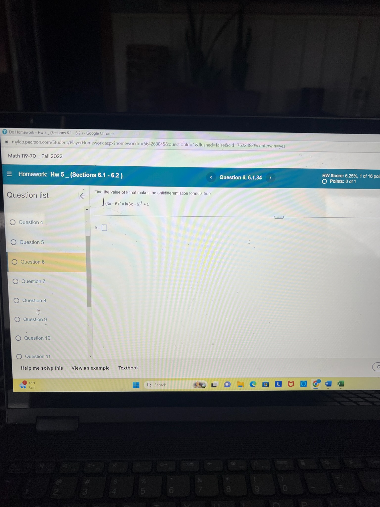  Do Homework - Hw 5 _ (Sections 6.1 - 6.2) -
