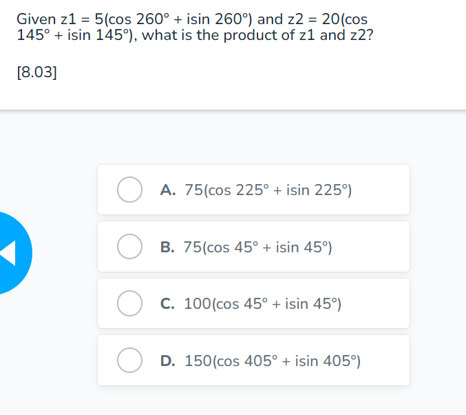 r = -4sin 8 + 3:05 B Which of the following equations