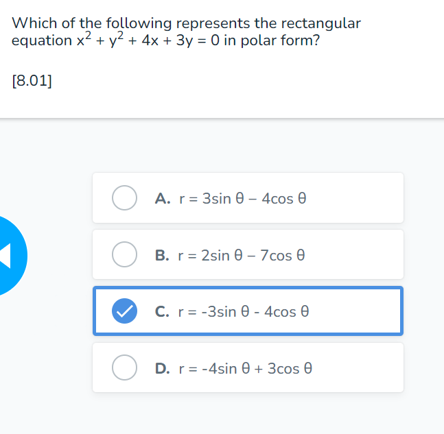 rectangular equations represents the plane curve? [8.05] A. y=x2->