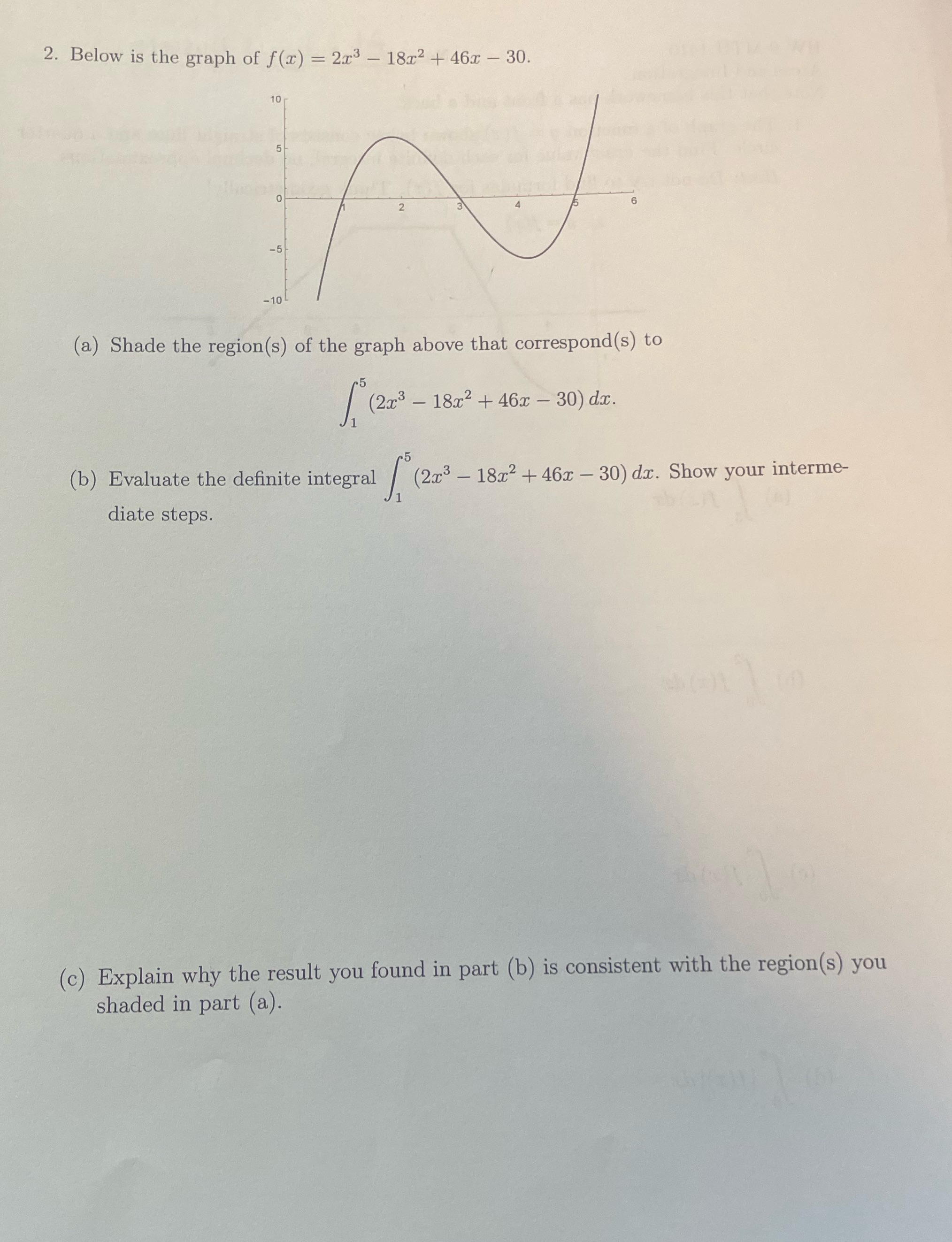  Please show the steps thanks 2. Below is the graph of