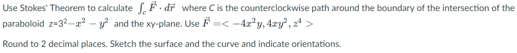 path around the boundary of the intersection of the paraboloid and the