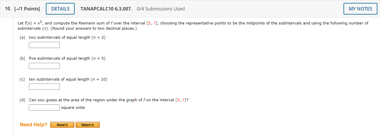 4.5 4.0 3.0 2.5 2.0 y = f(x) X square units Need