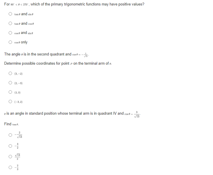of the following expressions correctly determines the value of cos ZA? B