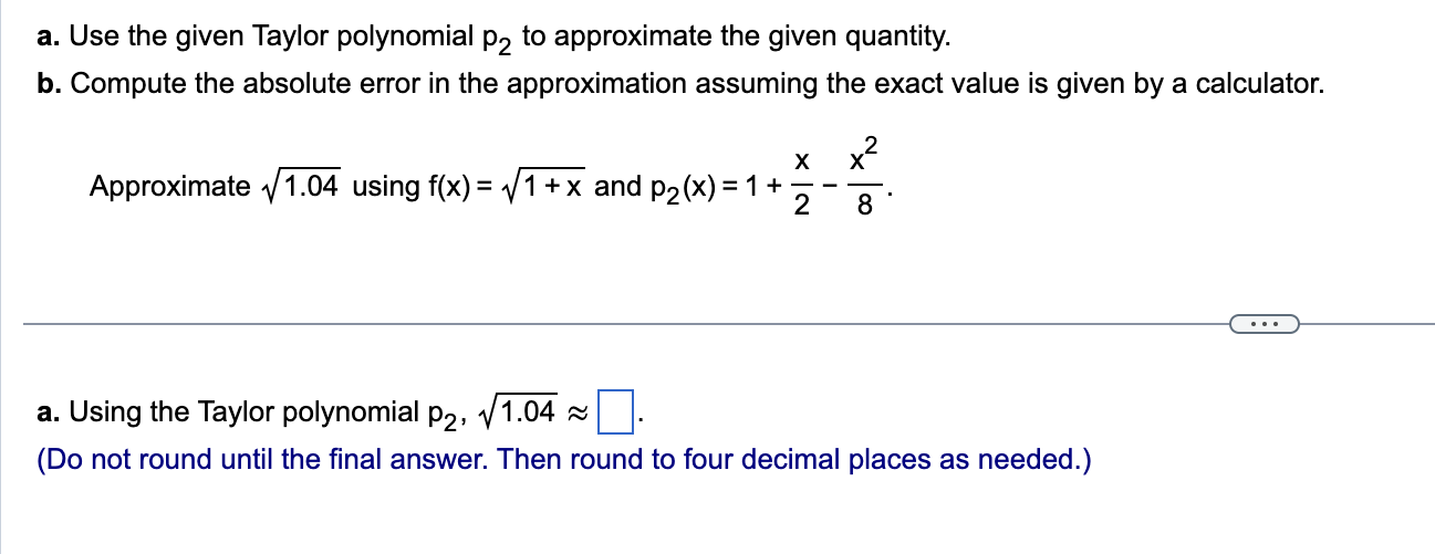 +x and p2(x) =1 + E - F. a. Using the Taylor