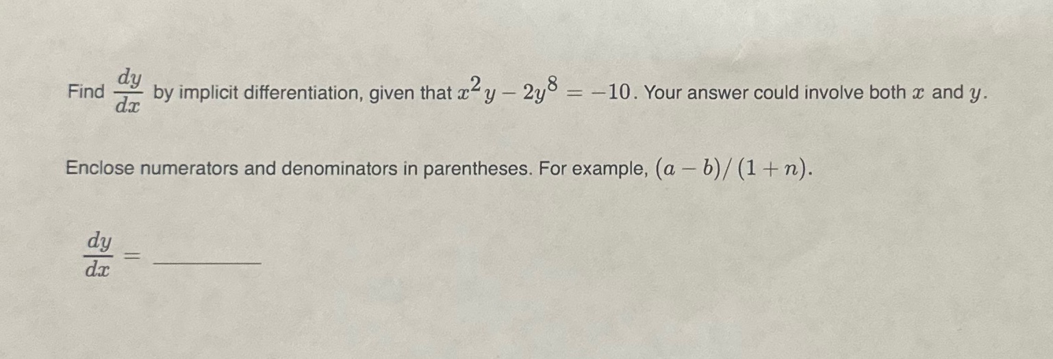 = -10. Your answer could involve both a and y. d.x Enclose