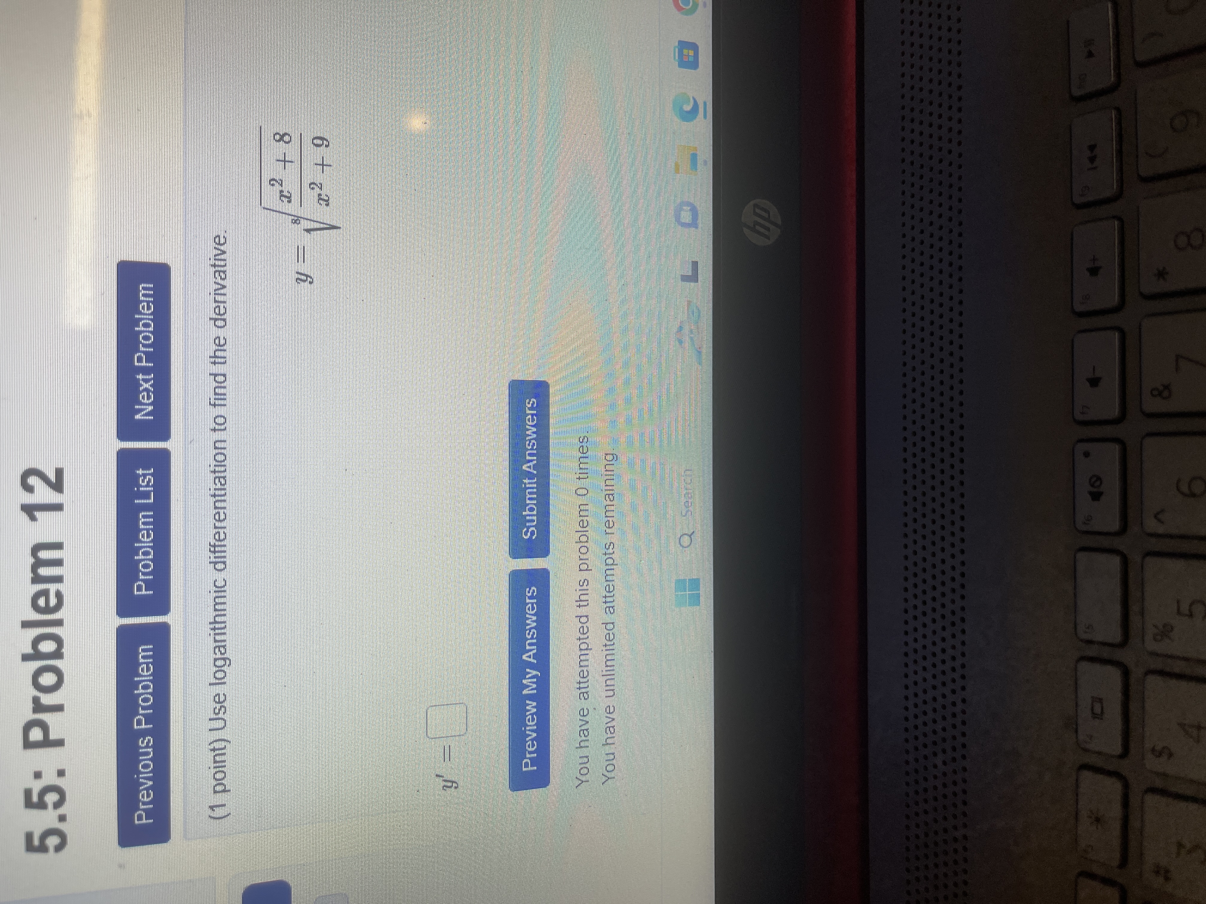  5.5: Problem 12 Previous Problem Problem List Next Problem (1 point)
