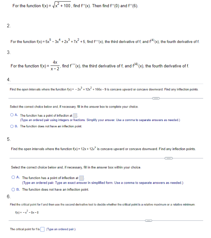 For the function f(x) - 2. For the function f(x) = 5x