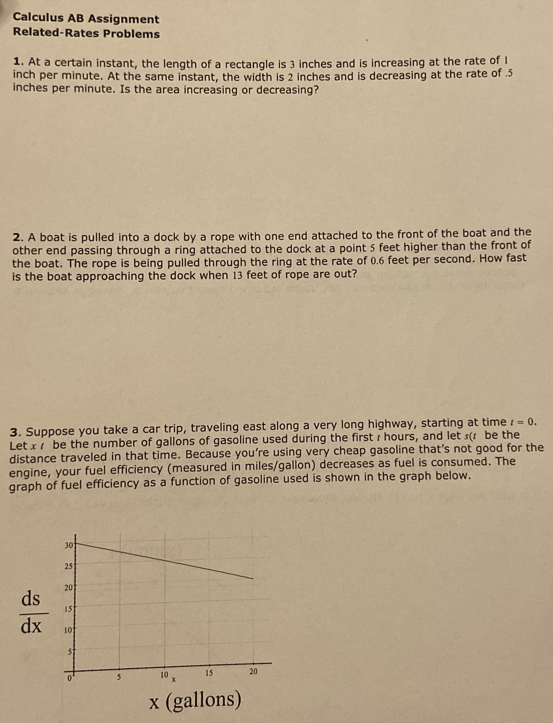 length of a rectangle is 3 inches and is increasing at the