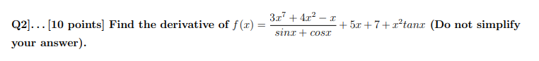  31 + 4r' - x Q2]. . . [10 points] Find