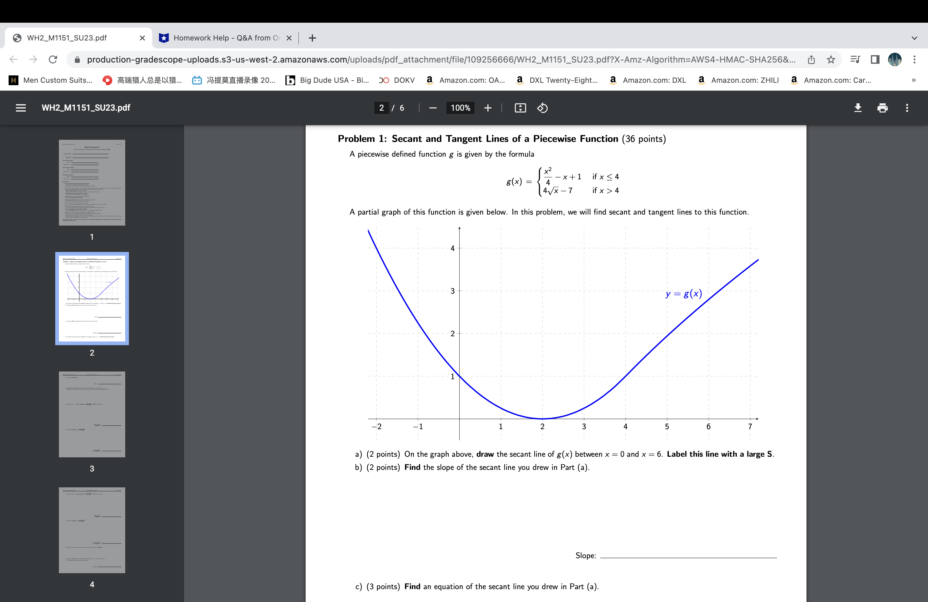 graph of this function is given below. In this problem, we will