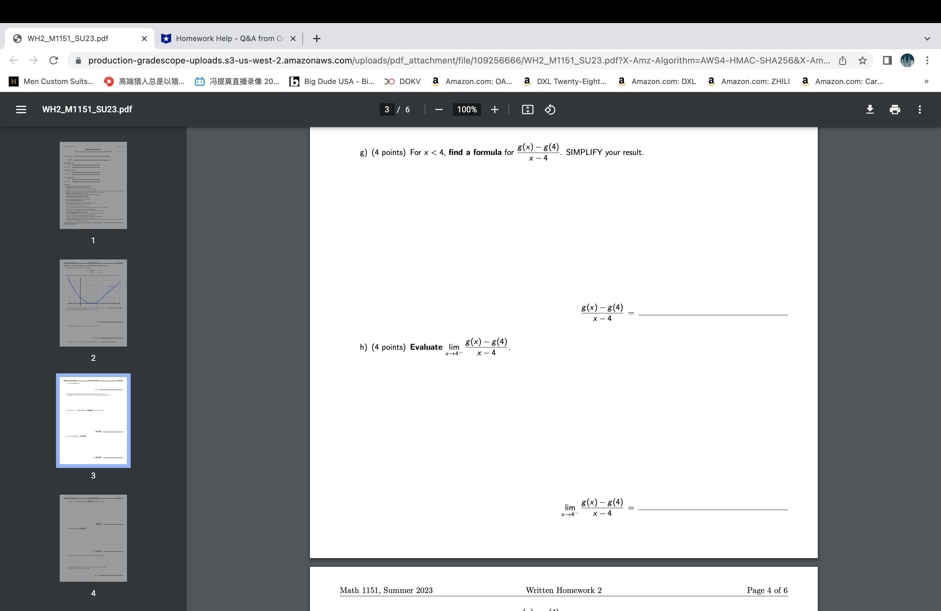 2 -2 -1 3 5 6 a) (2 points) On the graph