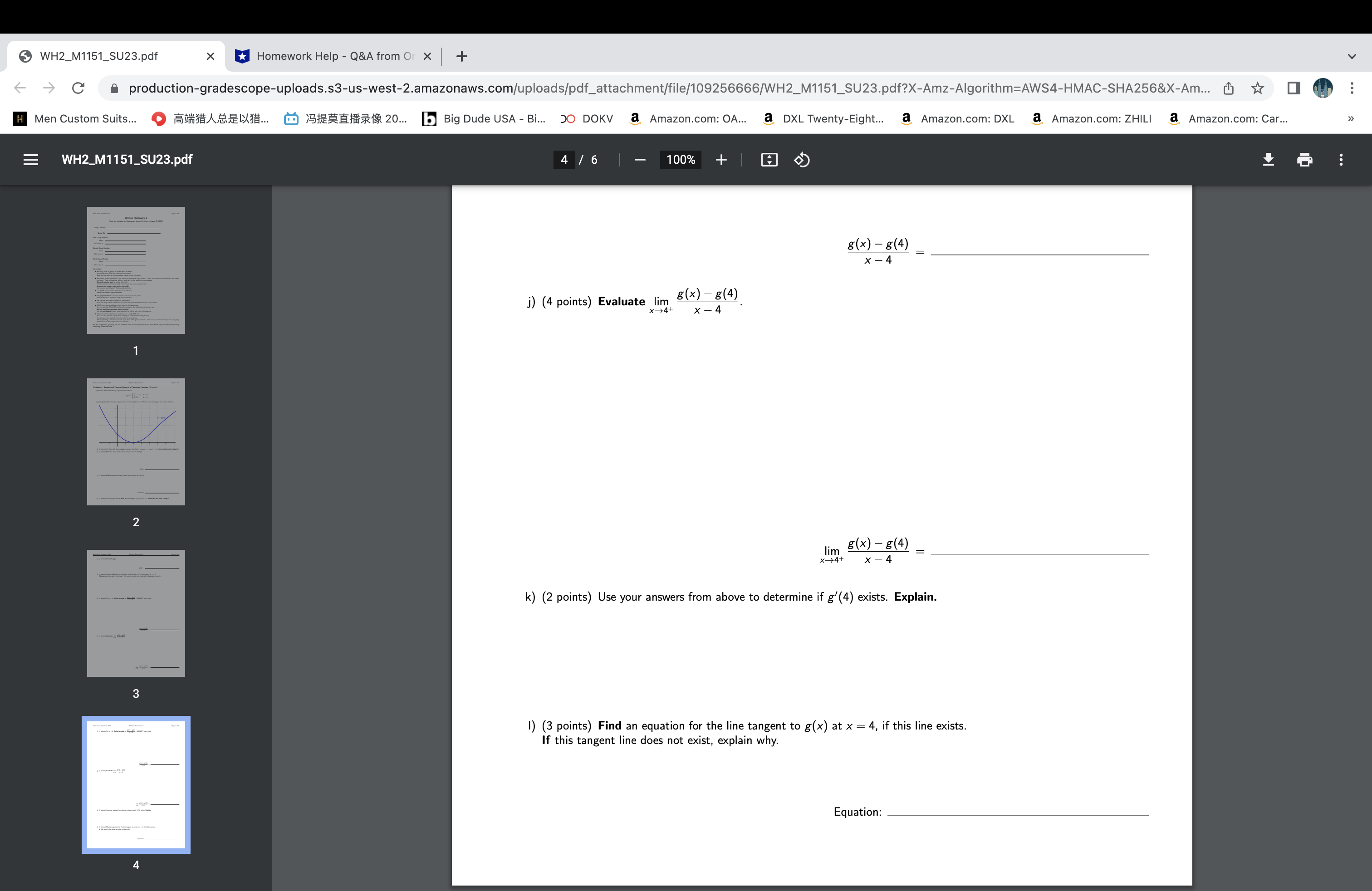 x = 6. Label this line with a large S. 3 b)