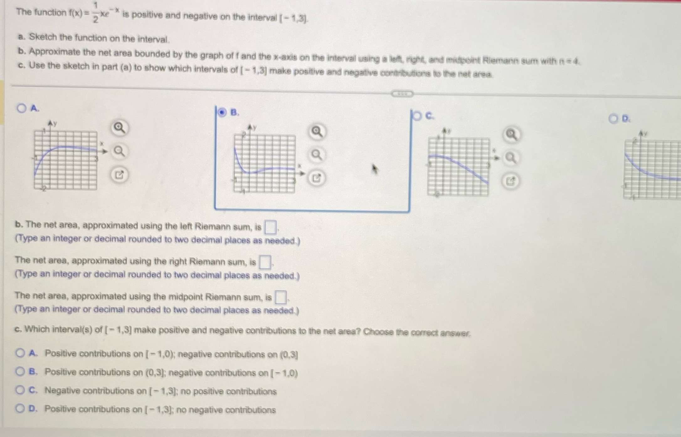 on the interval [ - 1,3]. a. Sketch the function on the