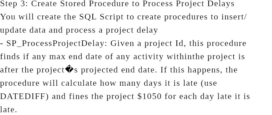 create the SQL Script to create procedures to insert/ update data and
