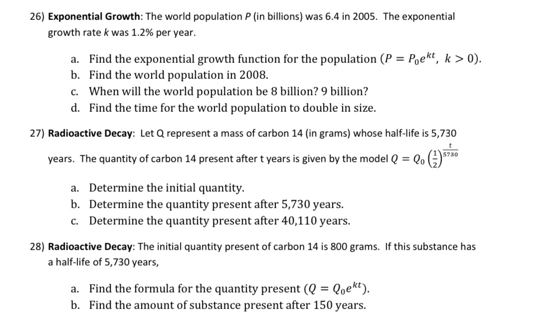 Please solve all to help me study for my exam!! SHOW