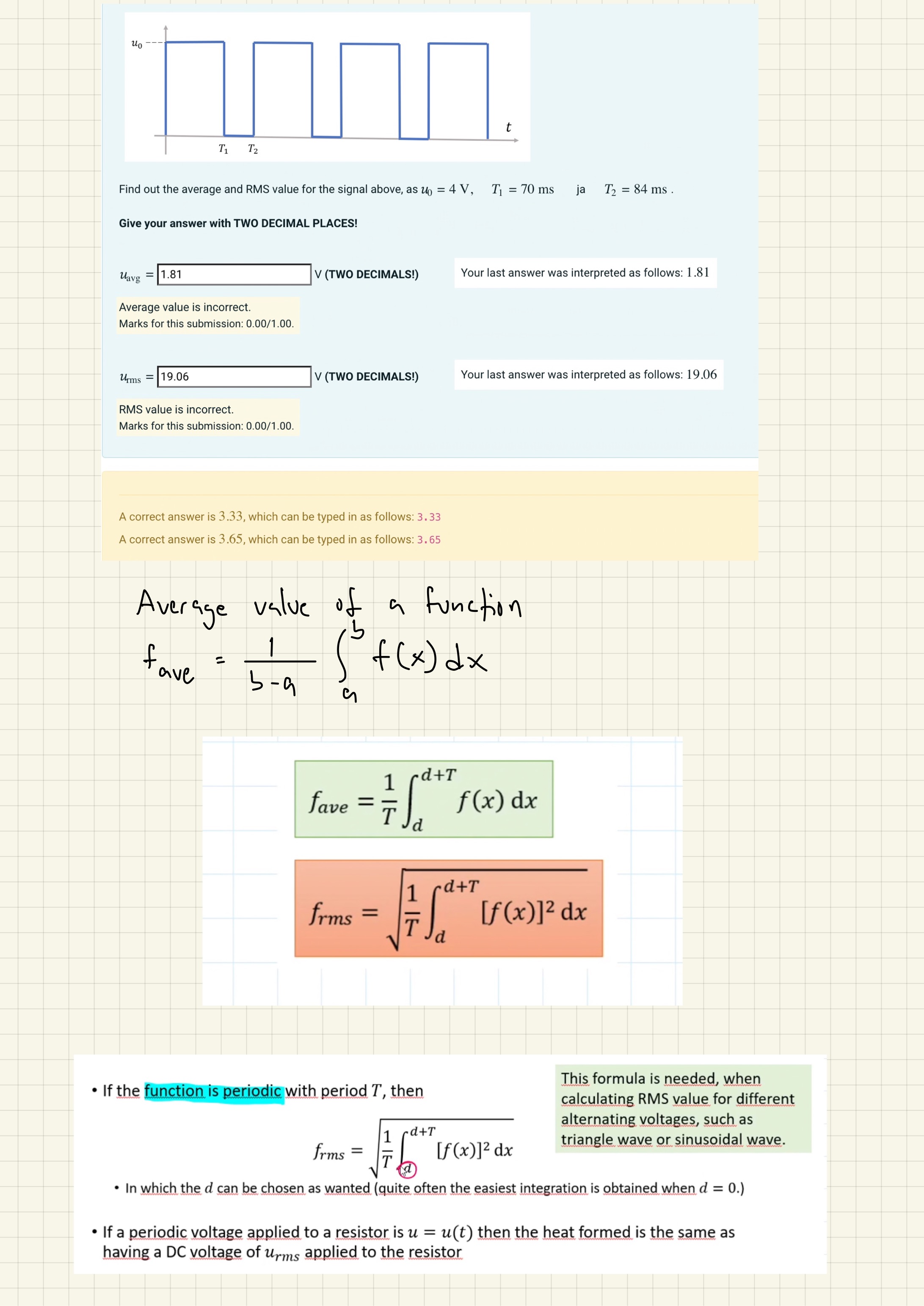 I have the answer and the formulas. Can you give me a